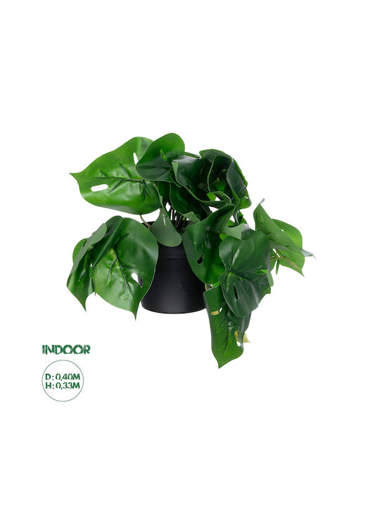 Globostar Künstliche Garten Monstera Pflanze 20945 Dekorative Pflanze Monstera Φ40 X H33cm