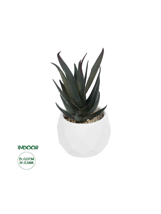 Globostar Artificial Garden Succulent Aloe Potted Plant 20978 Decorative Aloe Plant D7 X H14cm