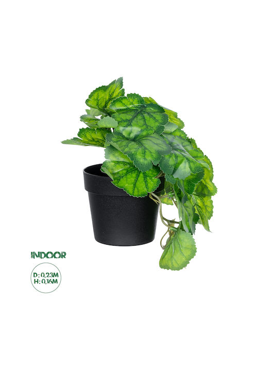 Globostar Artificial Garden Green Begonia Plant 20949 Decorative Plant Green Begonia D23 X H16cm