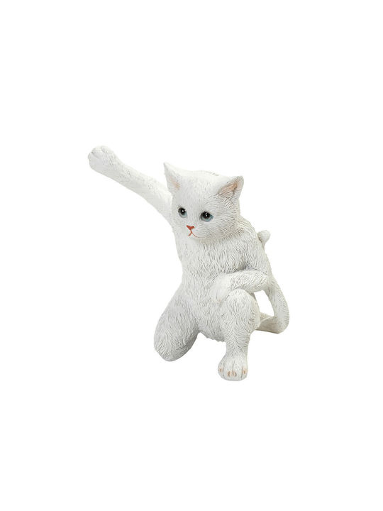Cat Figure Polyresin White 12.6cm Pack of 3 Pieces