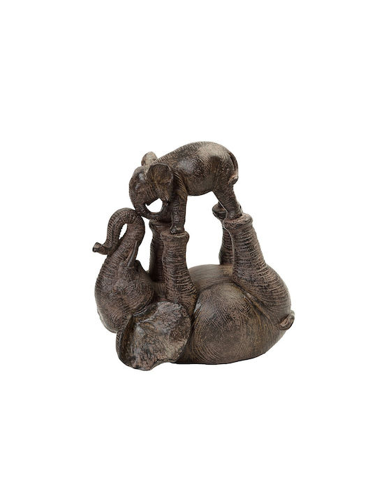 Elephant Baby Decorative Figure Polyresin Brown 16.8cm Pack of 2 Pieces