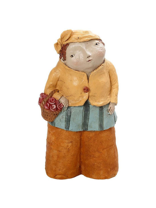 Figurină decorativă din rășină, portocalie, 24cm, set de 2 bucăți