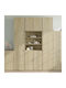 Wohnzimmer Nische aus Spanplatte Eiche 80x42.5x249cm