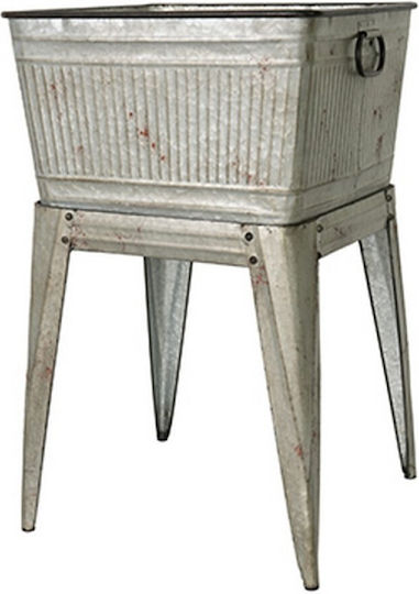 Artekko Κασπώ Μεταλλικό Ασημί με Βάση 51.5x51.5x52.6εκ.