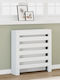 vidaXL Radiator Cover Made of White Particleboard 78x20x82cm
