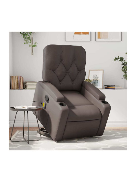 Πολυθρόνα Relax Massage με Υποπόδιο από Δερματί...