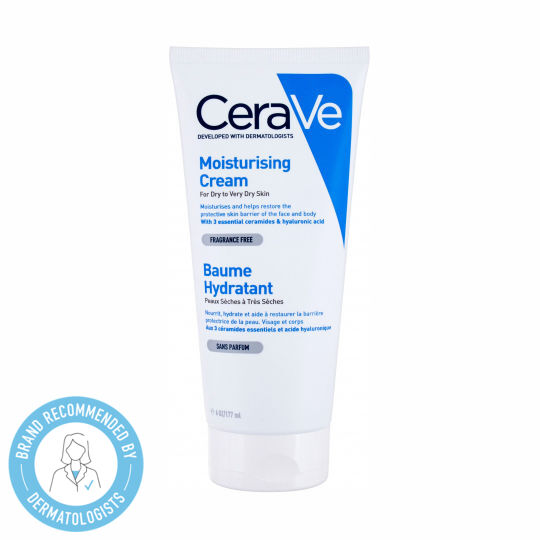 CeraVe Moisturising Cream Feuchtigkeitsspendende Creme Körperpflege mit Hyaluronsäure für Trockene/Sehr Trockene & Empfindliche Haut 177ml