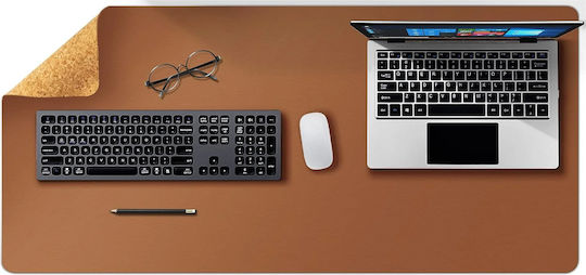 Ebest Cork & Leather Desk Mat Stitched Mouse Pads 800*400*2mm Brown