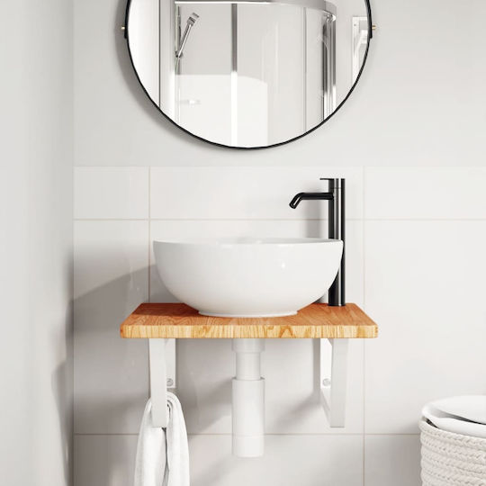 vidaXL Πάγκος χωρίς Νιπτήρα Μ50xΒ50xΥ2.5cm Καφέ