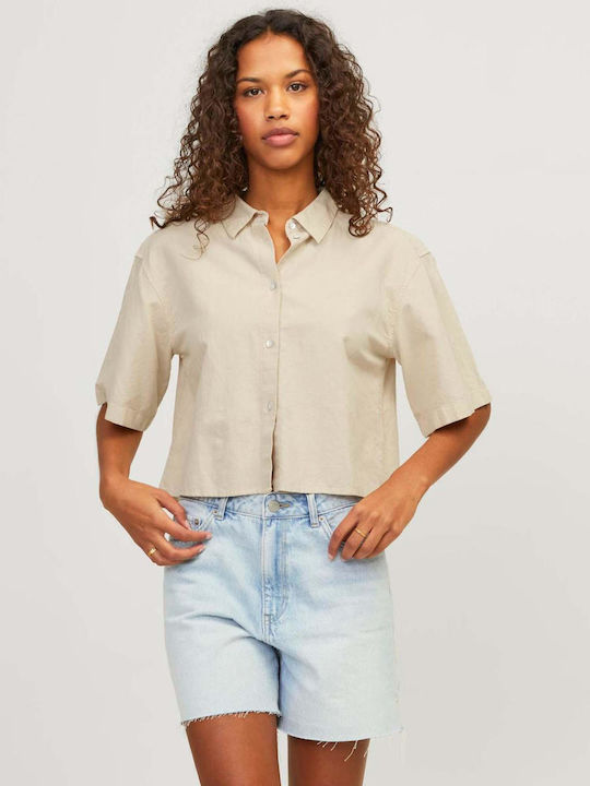 Jack & Jones Κοντομάνικο Γυναικείο Λινό Πουκάμι...