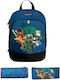LEGO Base School Bag Backpack Elementary, Elementary Multicolour with Water Bottle Holder