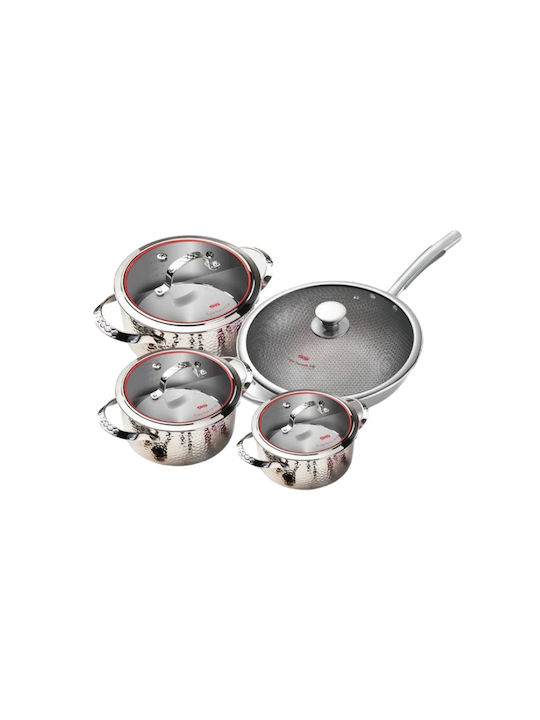 DSP CS001-S08 Cookware Set of Stainless Steel with Coating 4pcs