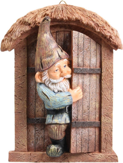 Декоративно Статуетка от Полирезин в Dwarf on door 20x15см 1бр