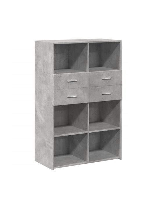 Shelf Unit Storage Wooden L80xW42.5xH124cm