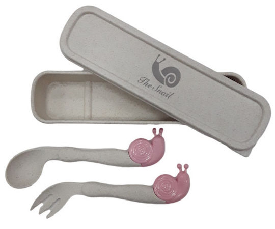 Zmart Imports Baby Cutlery Set made of Plastic in Case Beige