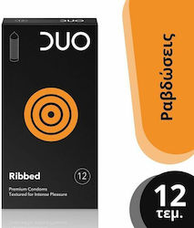 Duo Ribbed Condoms 12pcs