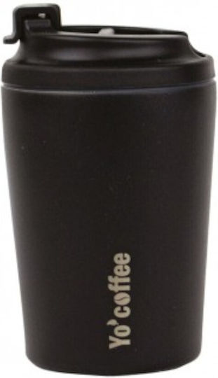 Yoko Glass Thermos 350ml Black Yoko