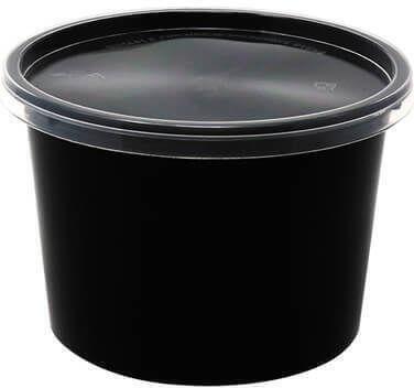 Recipient de plastic de unică folosință cu Capacitate 750ml Negru 50buc