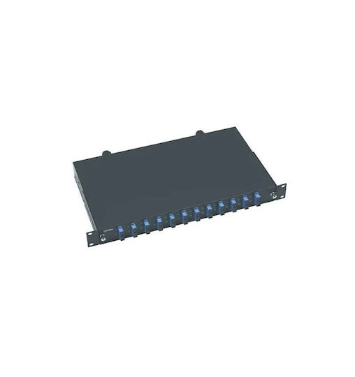 Central Οπτικό Patch Panel για Rack 1U 19" 12 Θυρών Μαύρο