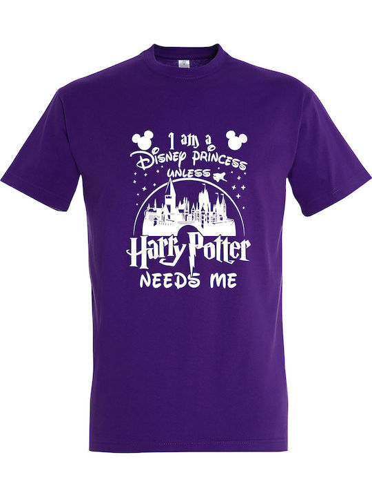 Детска тениска Dark Purple I Am A Disney Princess Unless Harry Potter Needs Me
