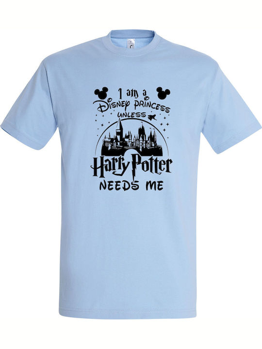 Детска тениска Sky Blue I Am A Disney Princess Unless Harry Potter Needs Me