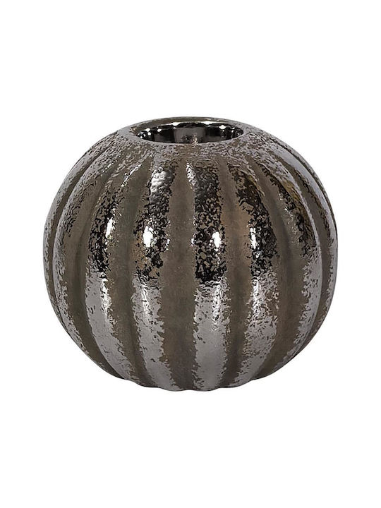 Fylliana Fl134102 Candle Holder suitable for Tealights Ceramic in Silver Color 12x12x10cm 1pcs