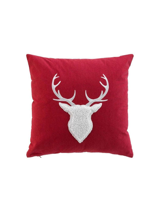Atmosphera Reindeer Christmas Decorative Pillow Square Red 40x40cm
