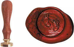 Shiny Round Sealing Wax Stamp in Greek Language