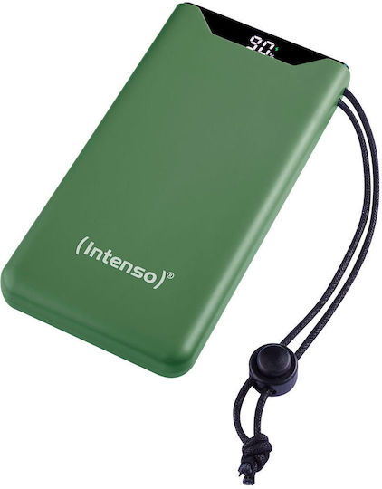 Intenso F10000 Power Bank 10000mAh 20W с USB-A порт и USB-C порт Бързо зареждане 3.0 Зелен