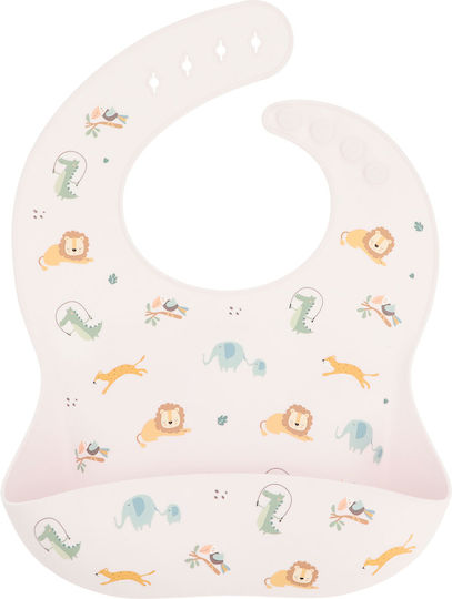 Tutete Savannah Waterproof Bib Silicone with Button & Pocket Multicolored for 6 m+