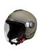 Pilot Fly SV Jet Helmet with Sun Visor ECE 22.06 1300gr Military Green Matt