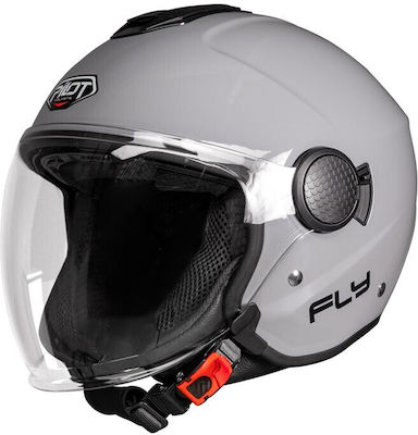 Pilot Fly SV Jet Helmet with Sun Visor ECE 22.06 1300gr Nardo Grey