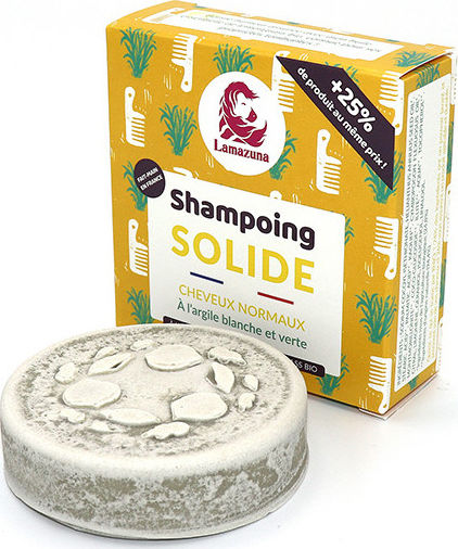 Lamazuna White and Green Clay Solid Shampoo for Normal Hair 70gr