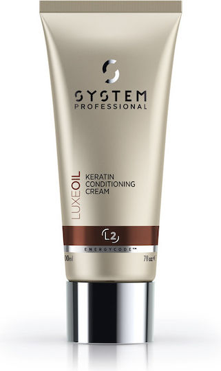 System Professional Fibra Luxeoil Keratin Conditioning Cream Conditioner Reconstruction/Nourishment for All Hair Types 200ml