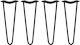 4 X 14" Hairpin Legs 2 Prong 10mm Black