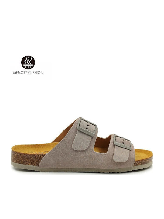 Plakton Leather Men's Sandals Gray Pagou