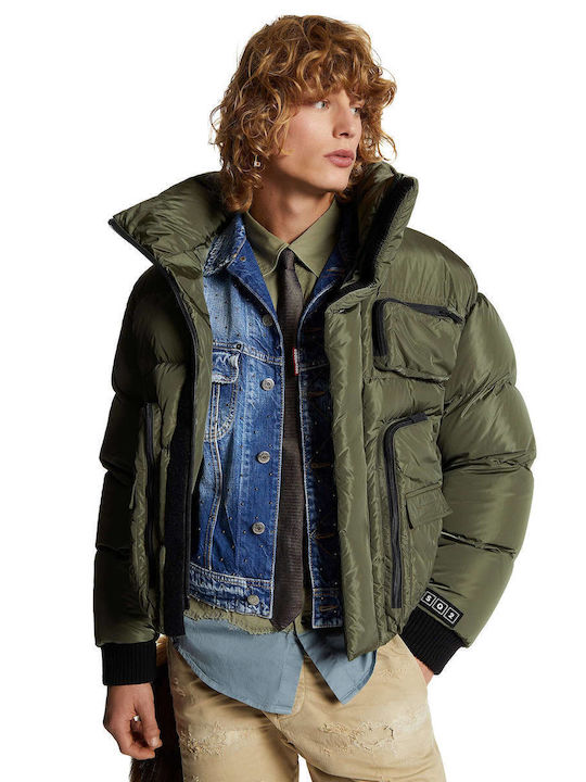 Dsquared2 Geacă pentru bărbați Puffer Olive