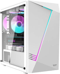 Darkflash Aigo AL390 Full Tower Computer Case with Window Panel and RGB Lighting White