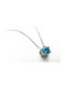 Nz1096 Silver Round Blue Topaz Necklace