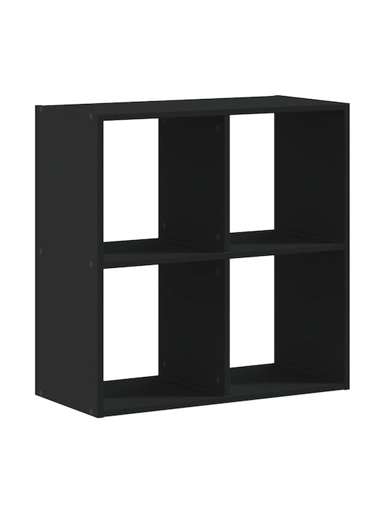 Bookcase Black Velvet-Black Metal 68.5x32x68.5cm