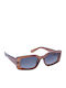 Eyelead Women's Sunglasses with Brown Plastic Frame and Blue Gradient Polarized Lens