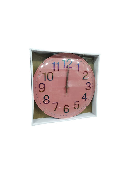 Ceas de Perete Plastic Roz 30x3.5cm