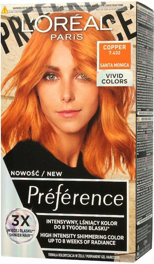 L'Oreal Paris Preference Vivid Colors Βαφή Μαλλιών 7.432 Copper