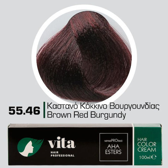 Vita Hair Professional Βαφή Μαλλιών Καστανό Κόκκινο Βουργουνδίας 100ml
