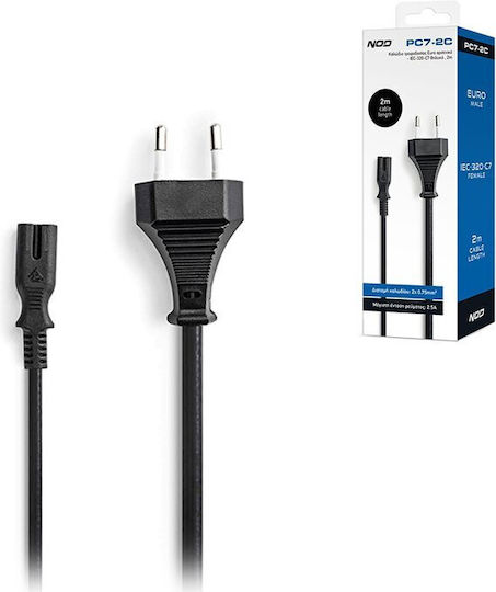 NOD Euro - IEC C7 Cable 2m Μαύρο 141-0248