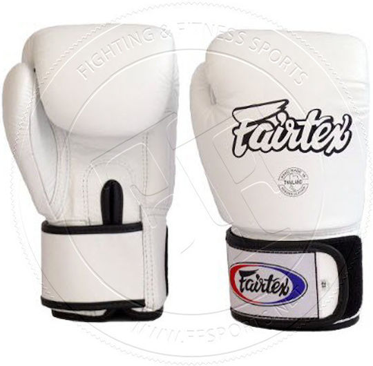 Fairtex Muay Thai Boxhandschuhe Leder für Kampf Weiß