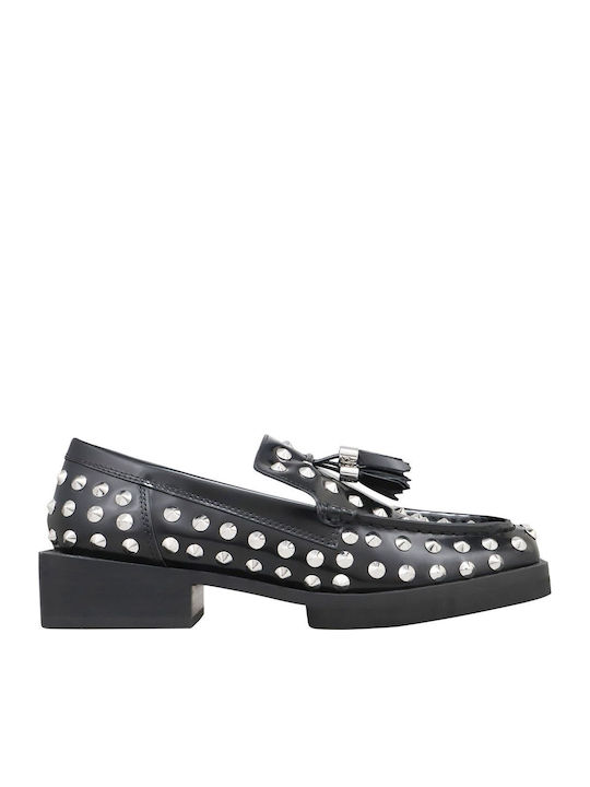 Stasia Δερμάτινα Γυναικεία Loafers σε Μαύρο Χρώμα