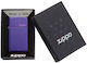 Zippo Slim Matte Logo Αντιανεμικός Αναπτήρας Φλόγας σε Μωβ χρώμα