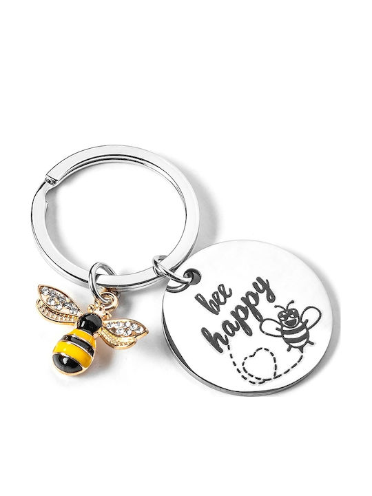 Metall Schlüsselanhänger Bee Happy Metall 6x3