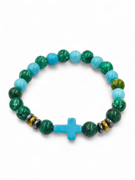 Semi-Precious Stone Cross Bracelet